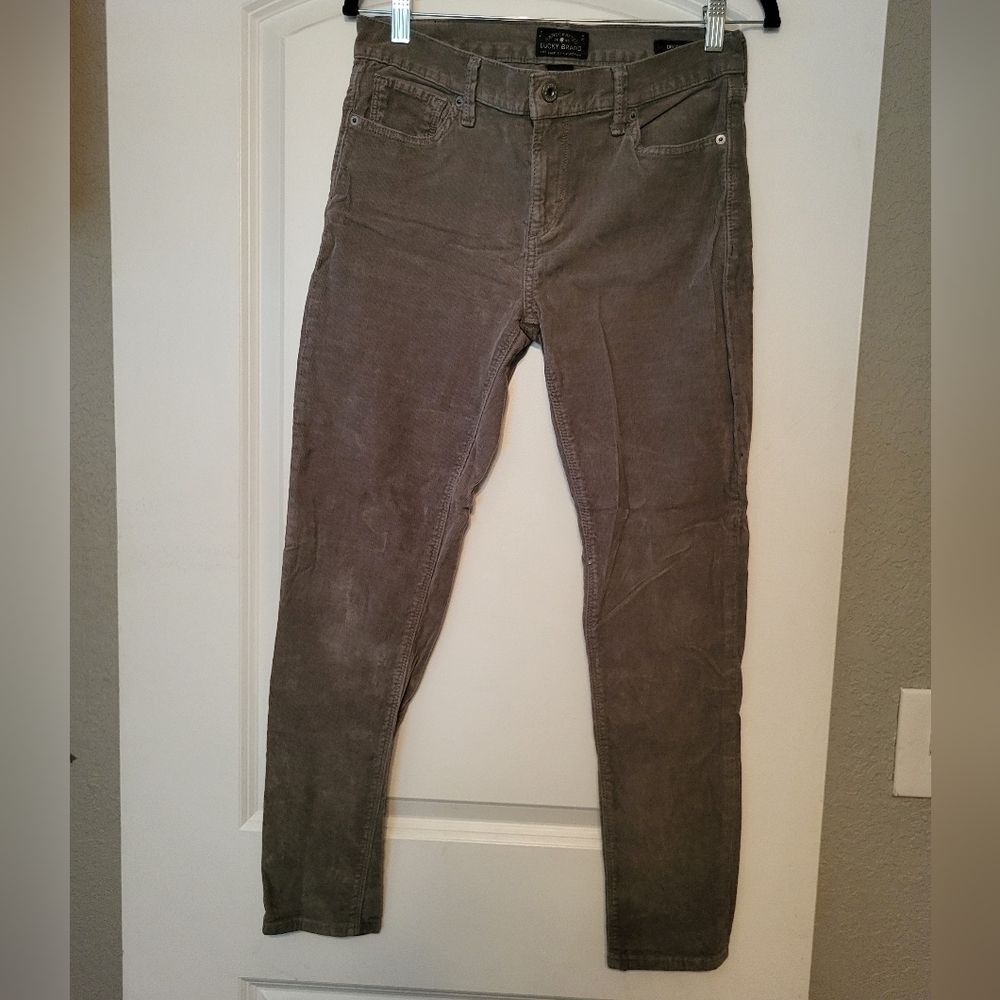 Lucky Brand corduroy brownish/grayish Brooke skinny jeans, Size 8/29, EUC